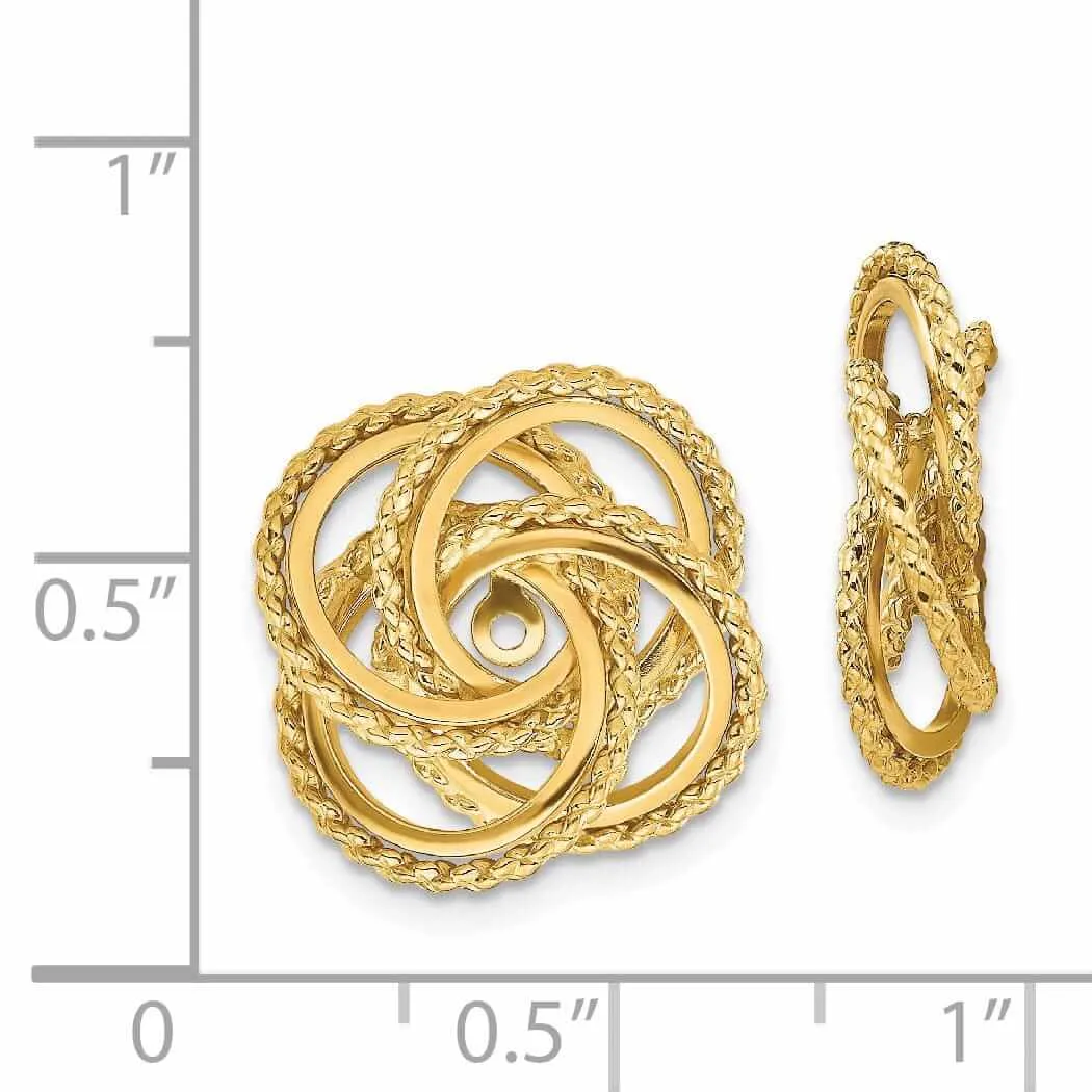 14k Gold Polished Twisted Fancy Earring Jackets