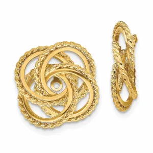 14k Gold Polished Twisted Fancy Earring Jackets