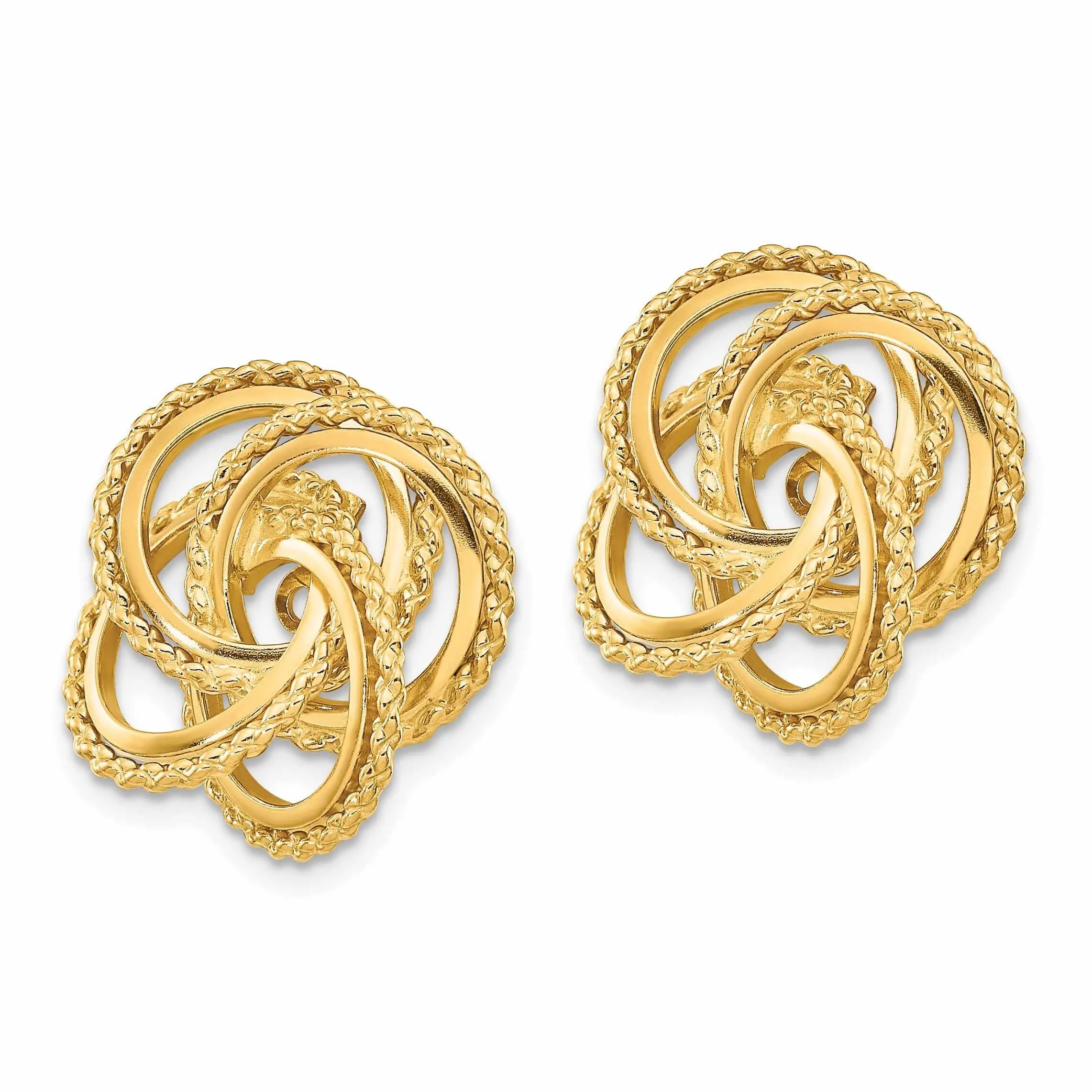 14k Gold Polished Twisted Fancy Earring Jackets