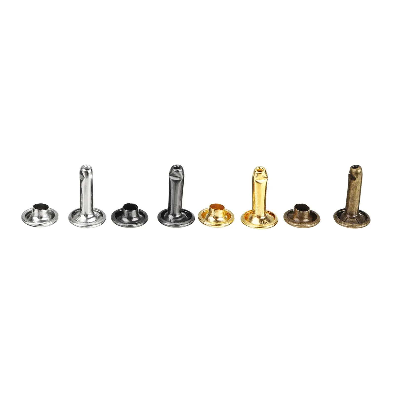 360Pcs Leather Craft Metal Double Cap Rivets Studs Fixing Tool Kit Hole Puncher