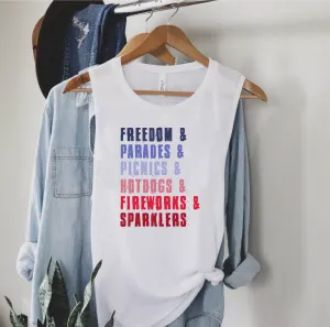 4th of July List Tank | Womens Yoga Tank