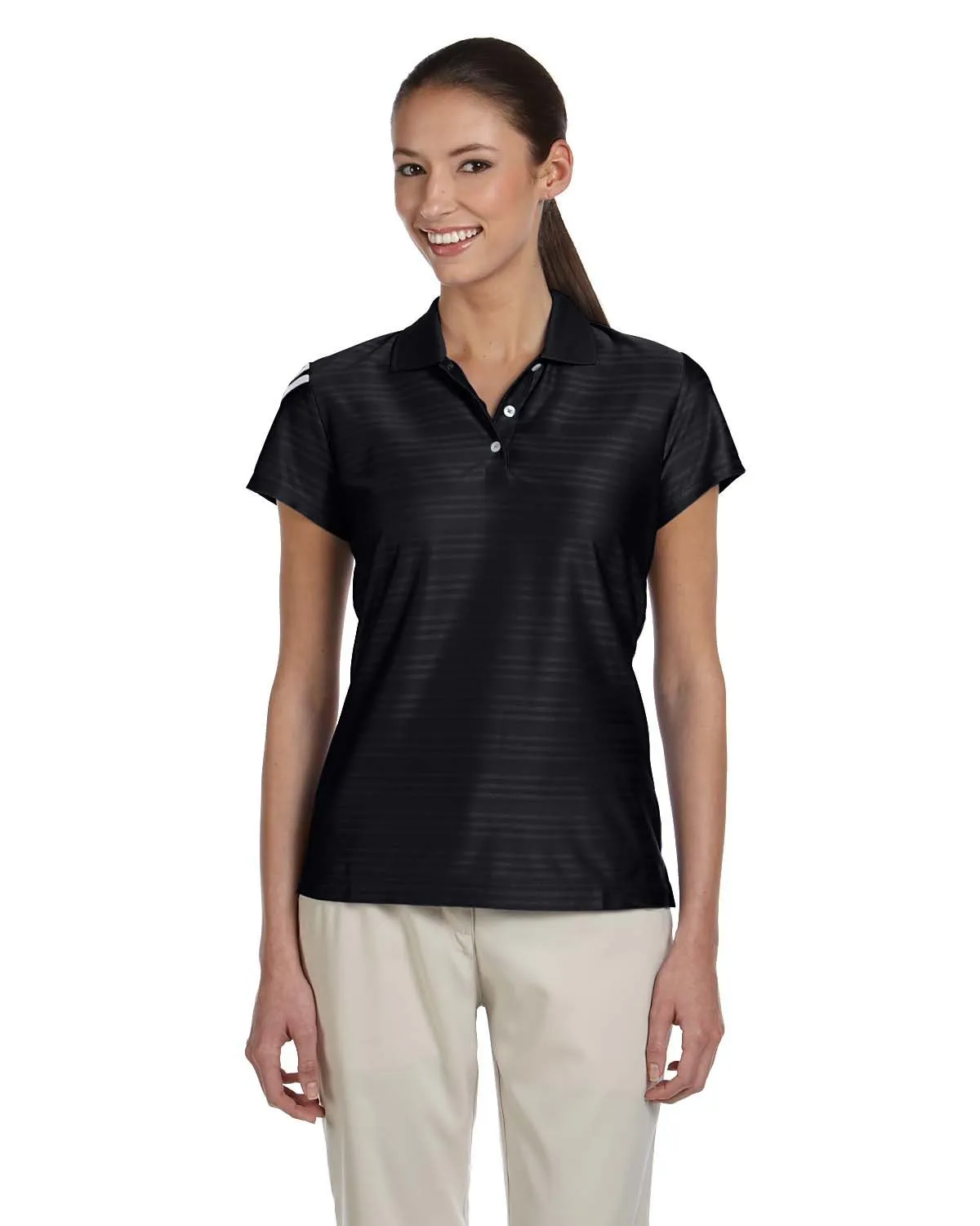 adidas Golf Ladies' climacool Mesh Polo A135 BLACK/ WHITE