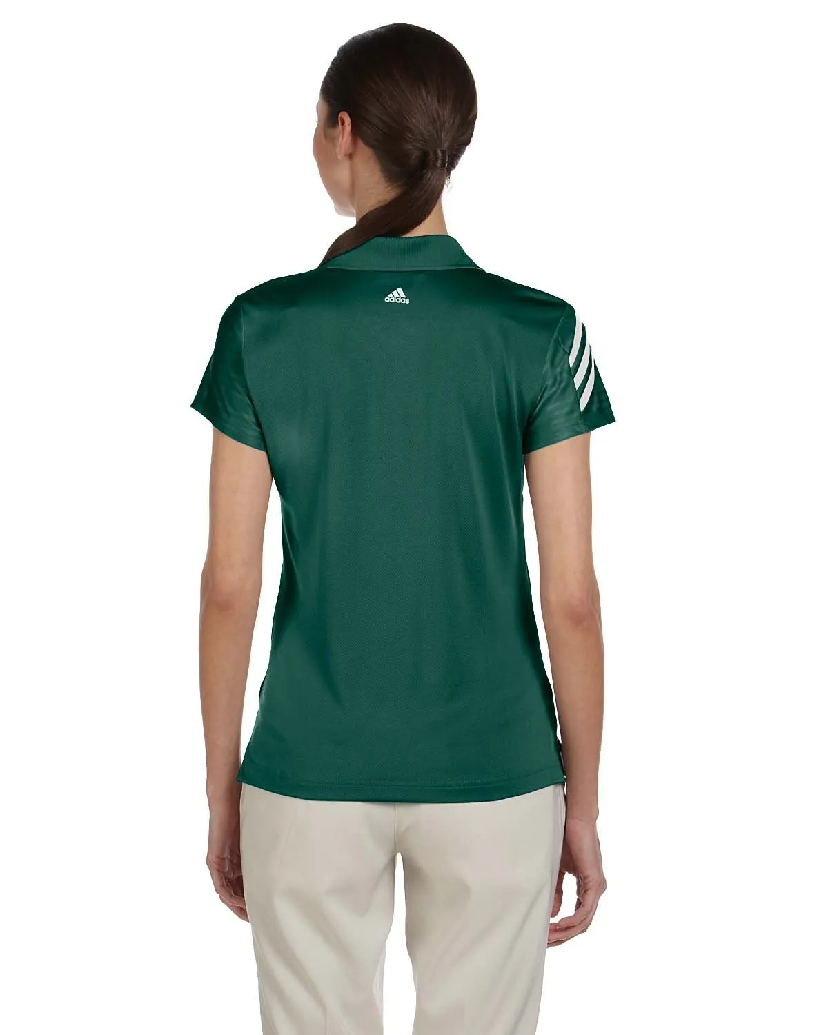 adidas Golf Ladies' climacool Mesh Polo A135 COLLEG GRN/ WHT