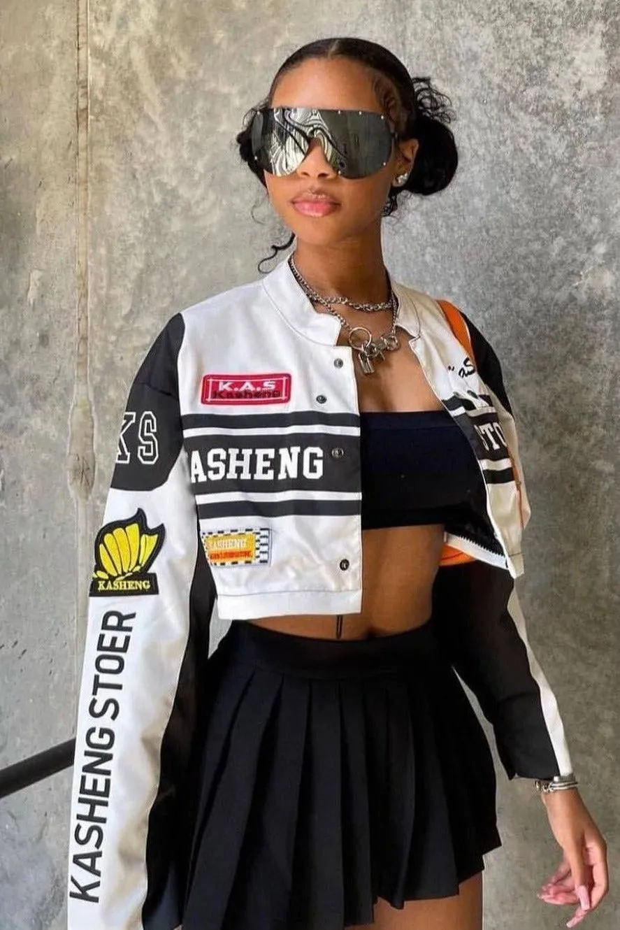 American short retro Motorcycle Jacket Women's