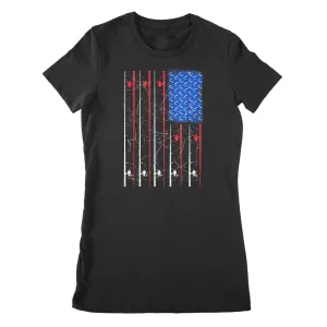 American US Flag Fishing Rod Shirt, Fisherman Gift D06 NPQ151 - Premium Women's T-shirt