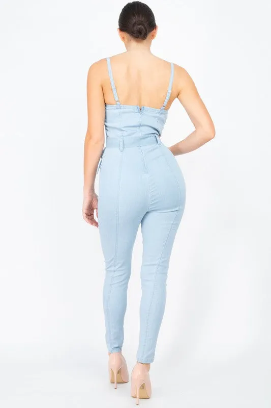 Anastasia Denim Jumpsuit - Light Denim