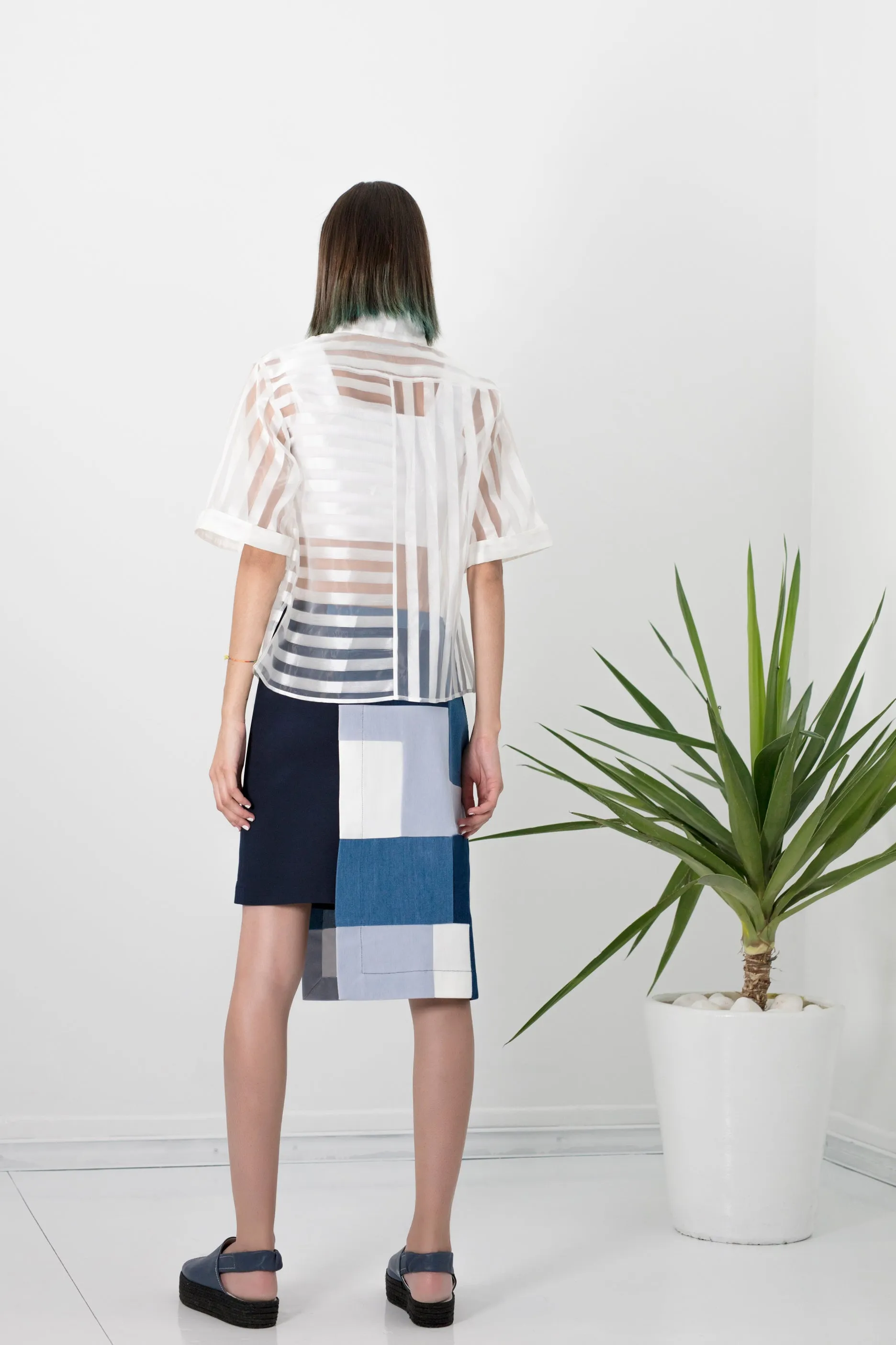 Asymmetrical patchwork skirt