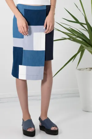 Asymmetrical patchwork skirt