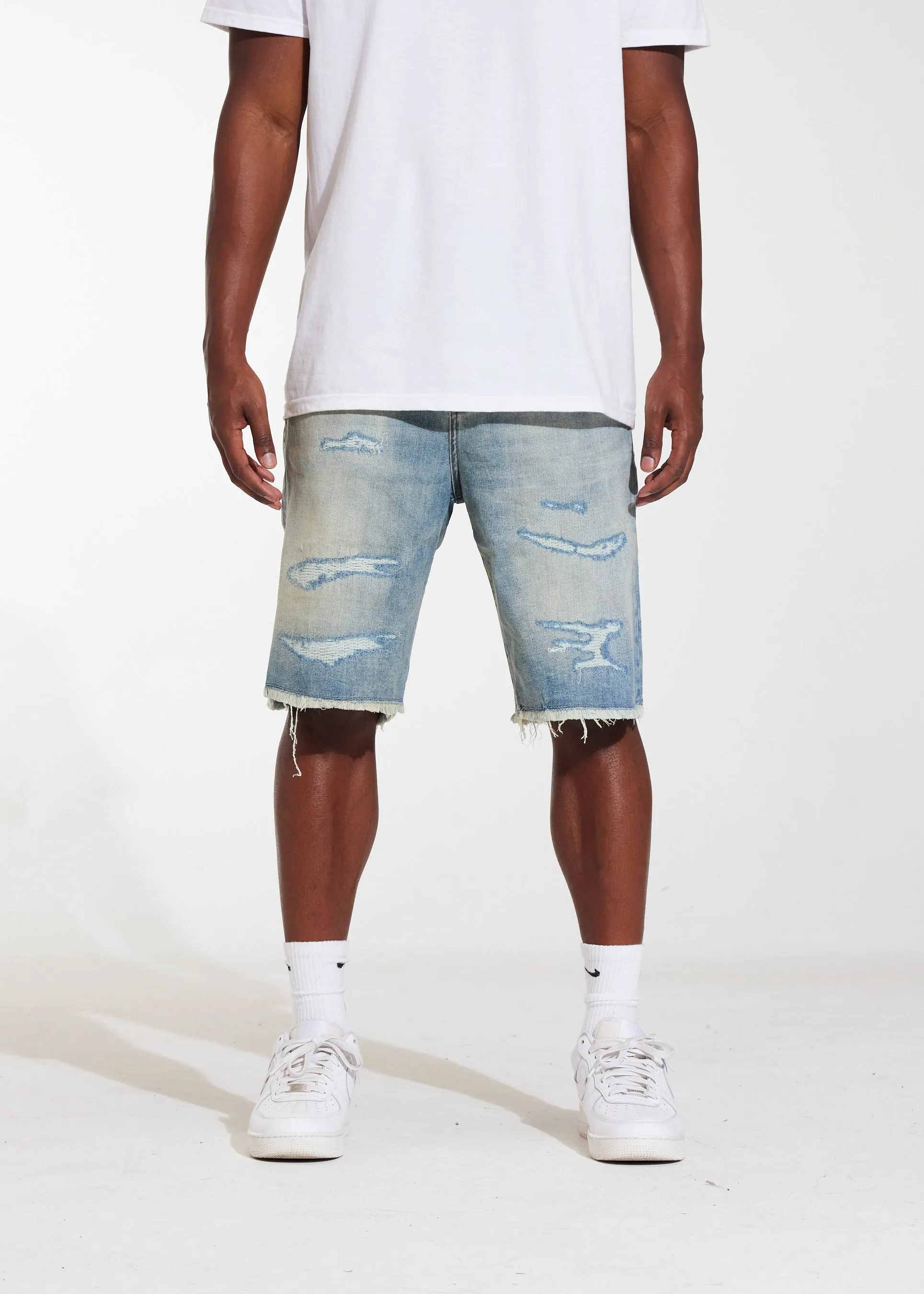 Atlantic Denim Shorts (Stone Distress)