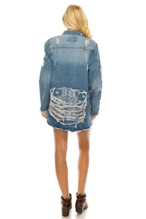 BANDANA DENIM JEAN JACKET