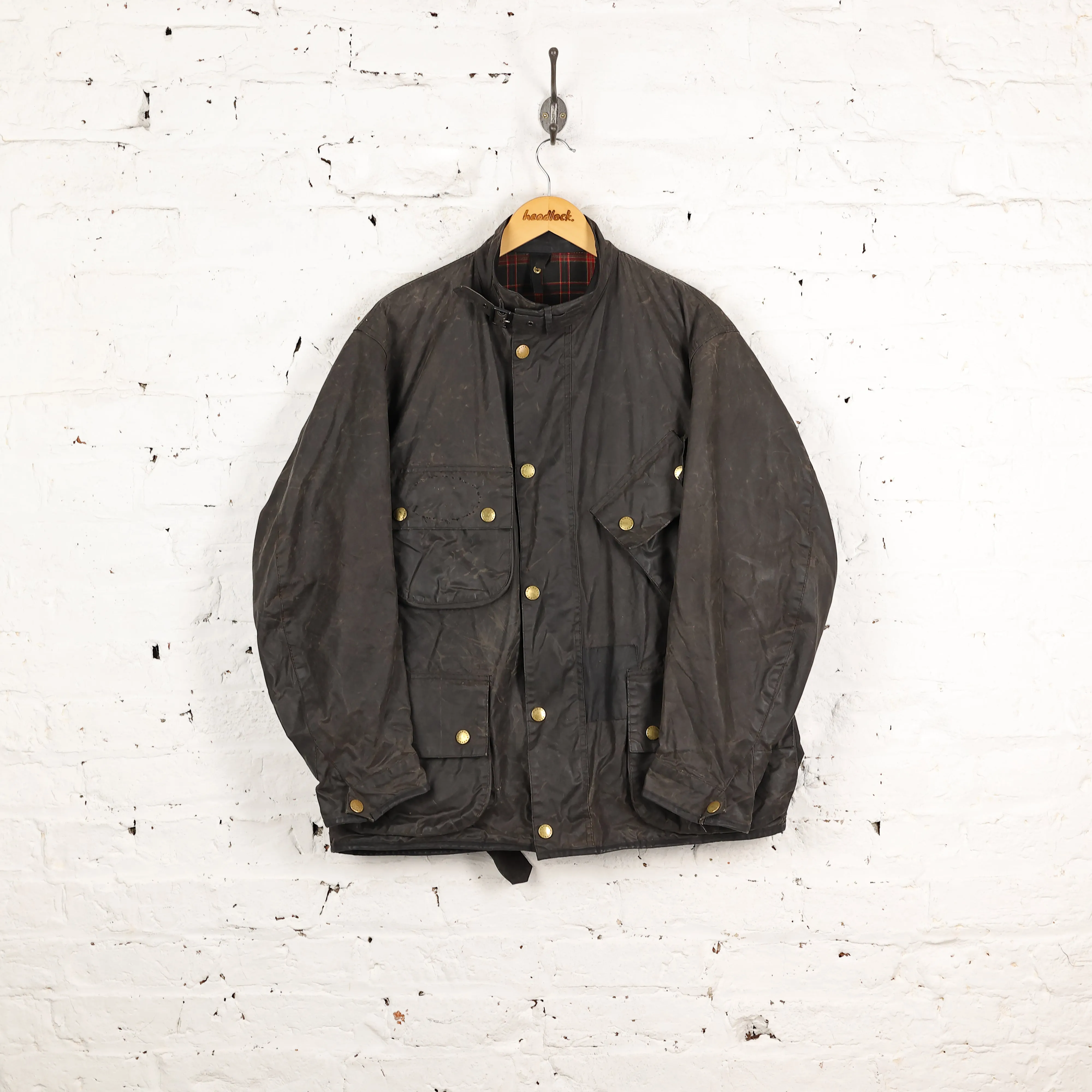 Barbour Beacon Motorcycle Wax Jacket - Black - XL
