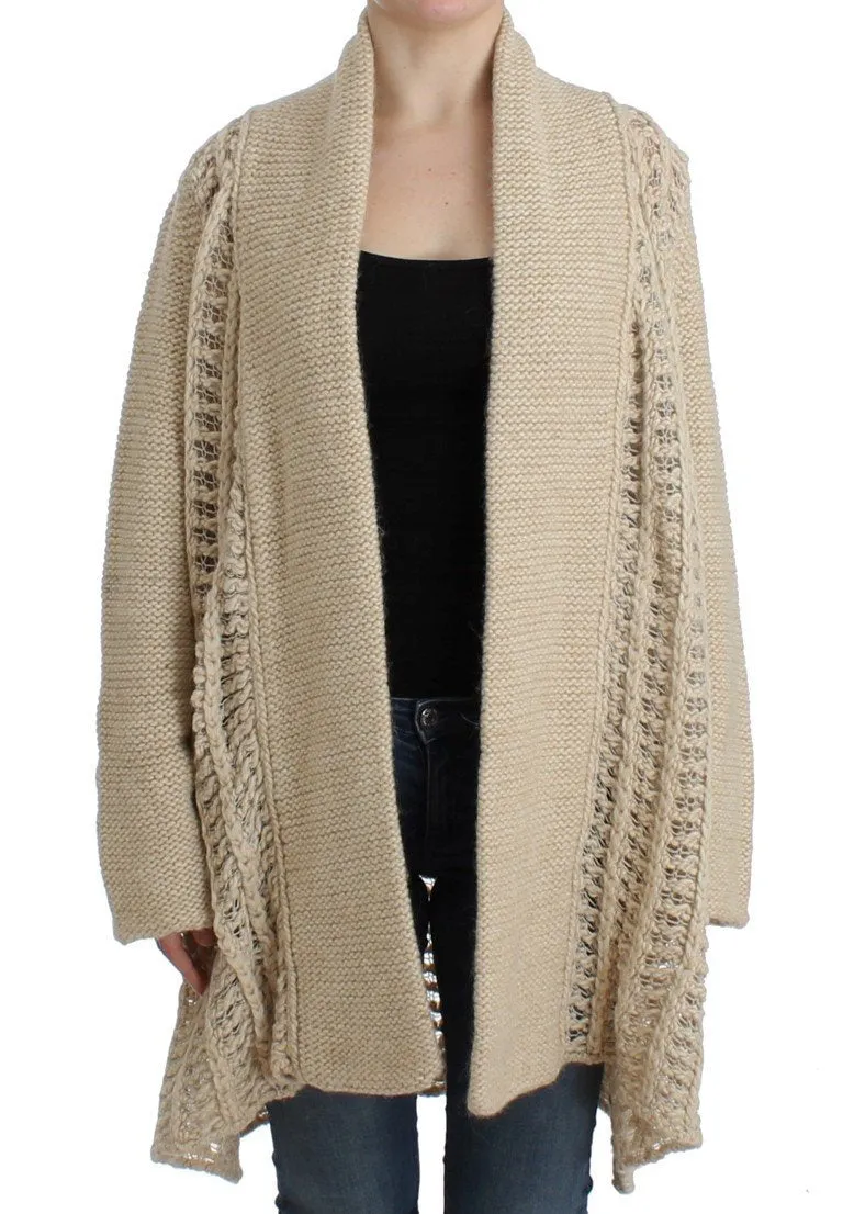 Beige cardigan heavy-weight sweater