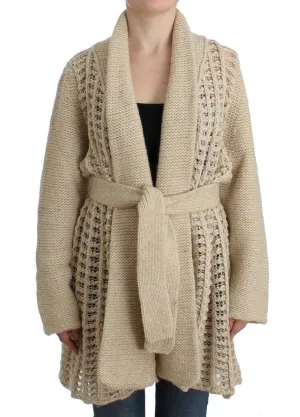 Beige cardigan heavy-weight sweater