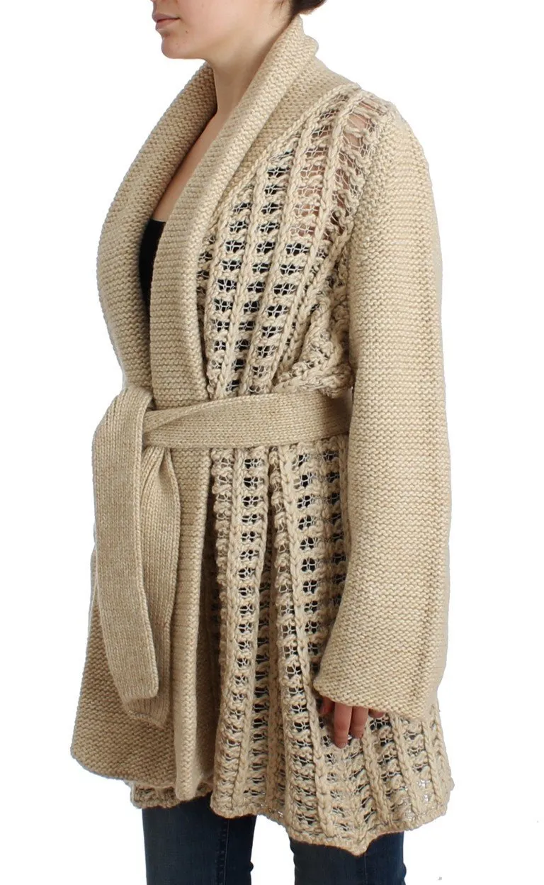 Beige cardigan heavy-weight sweater