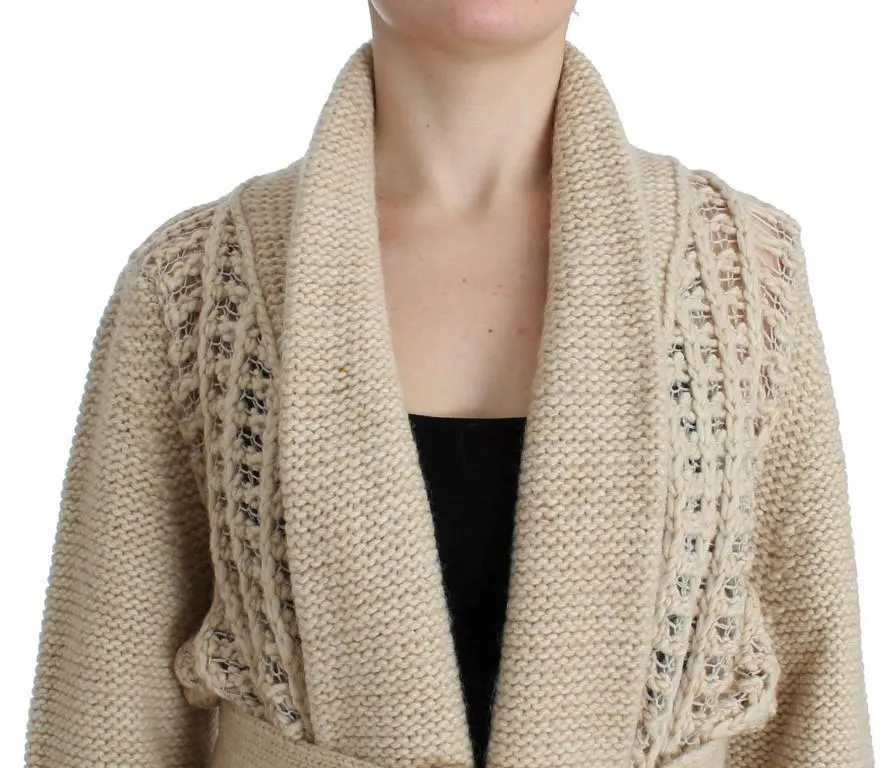 Beige cardigan heavy-weight sweater