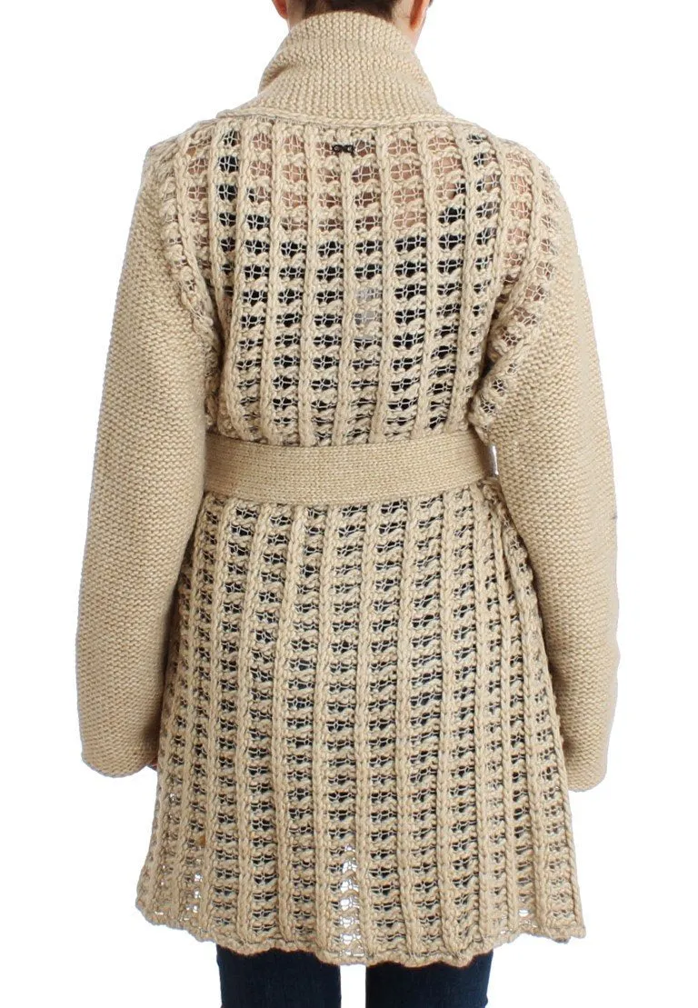 Beige cardigan heavy-weight sweater