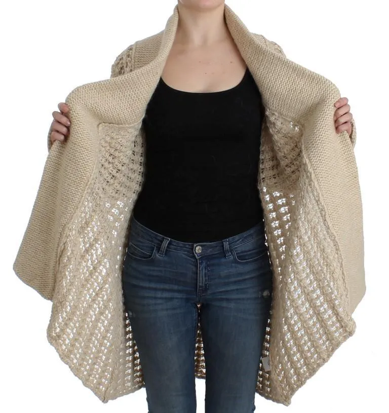 Beige cardigan heavy-weight sweater