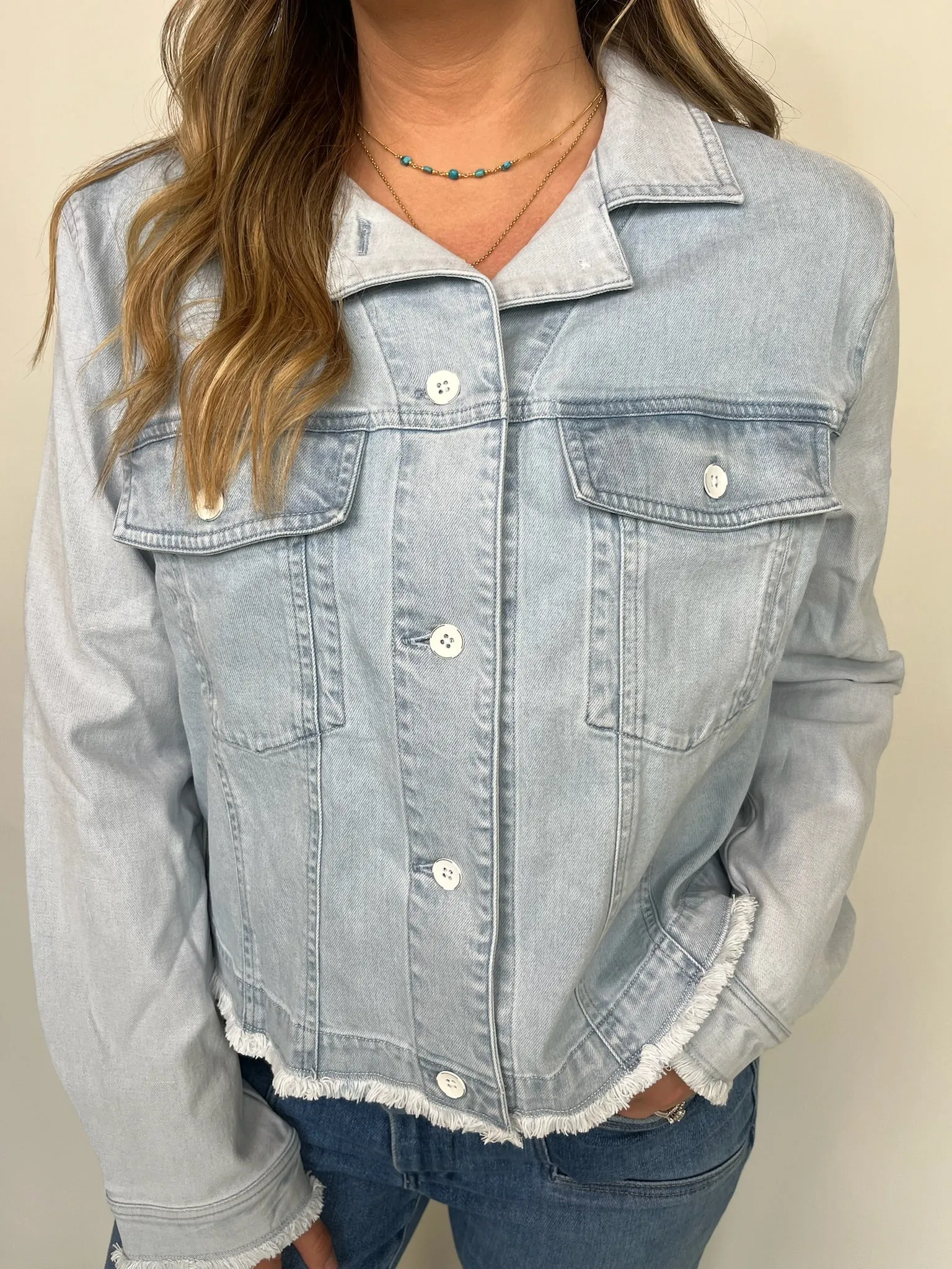 Bella Dahl Coco Fray Mix Denim Jacket