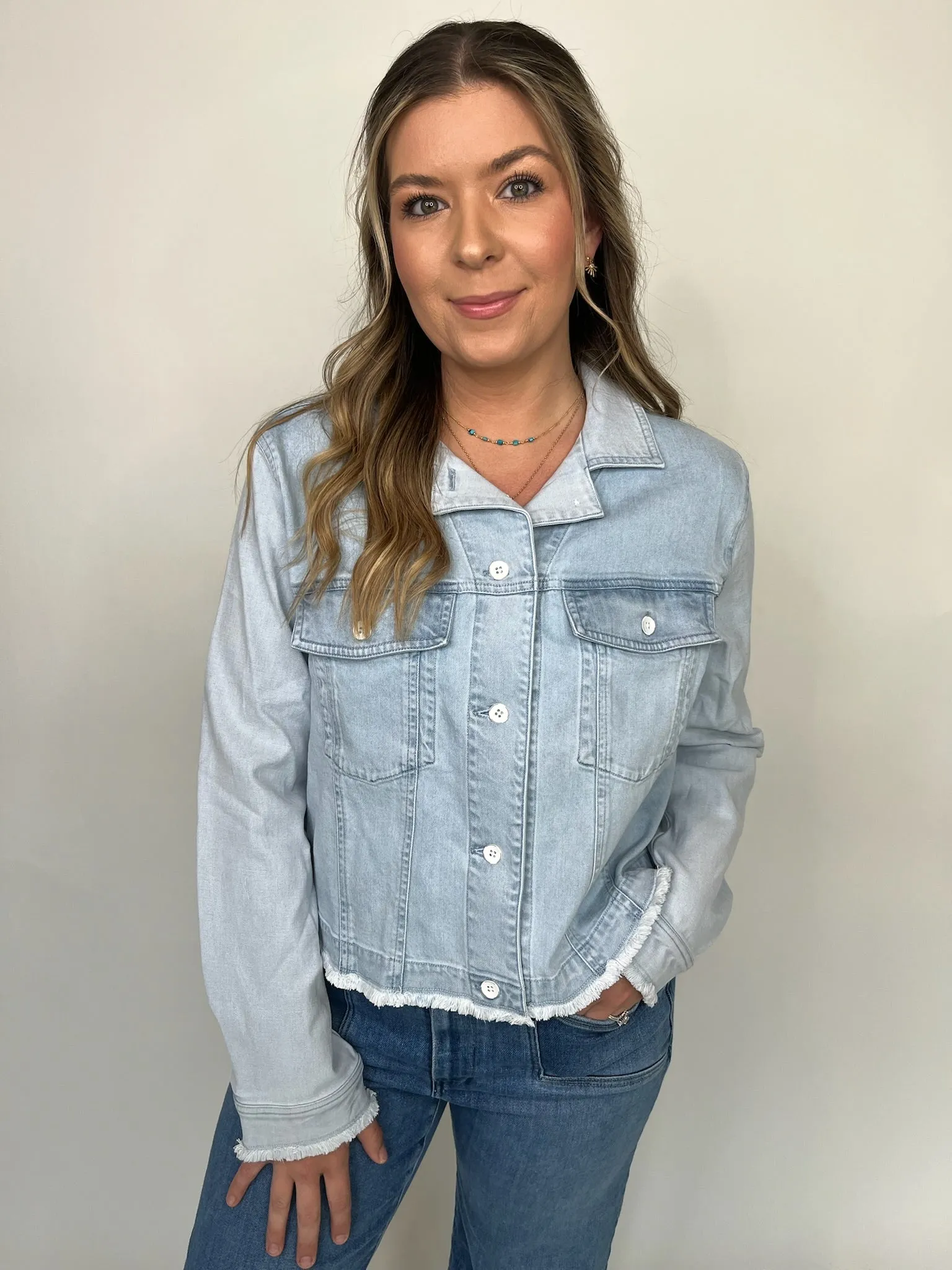 Bella Dahl Coco Fray Mix Denim Jacket