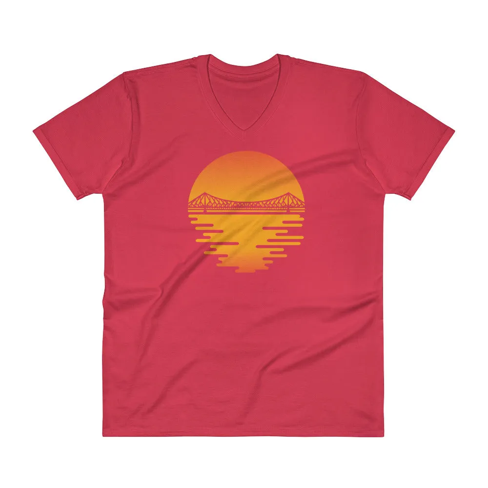 Bengali Lightweight Fashion V-Neck T-Shirt - Howrah by the Dawn