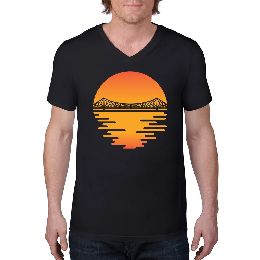 Bengali Lightweight Fashion V-Neck T-Shirt - Howrah by the Dawn