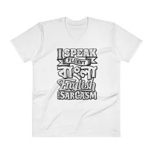 Bengali Lightweight Fashion V-Neck T-Shirt - I speak Sarcasm - Grunge
