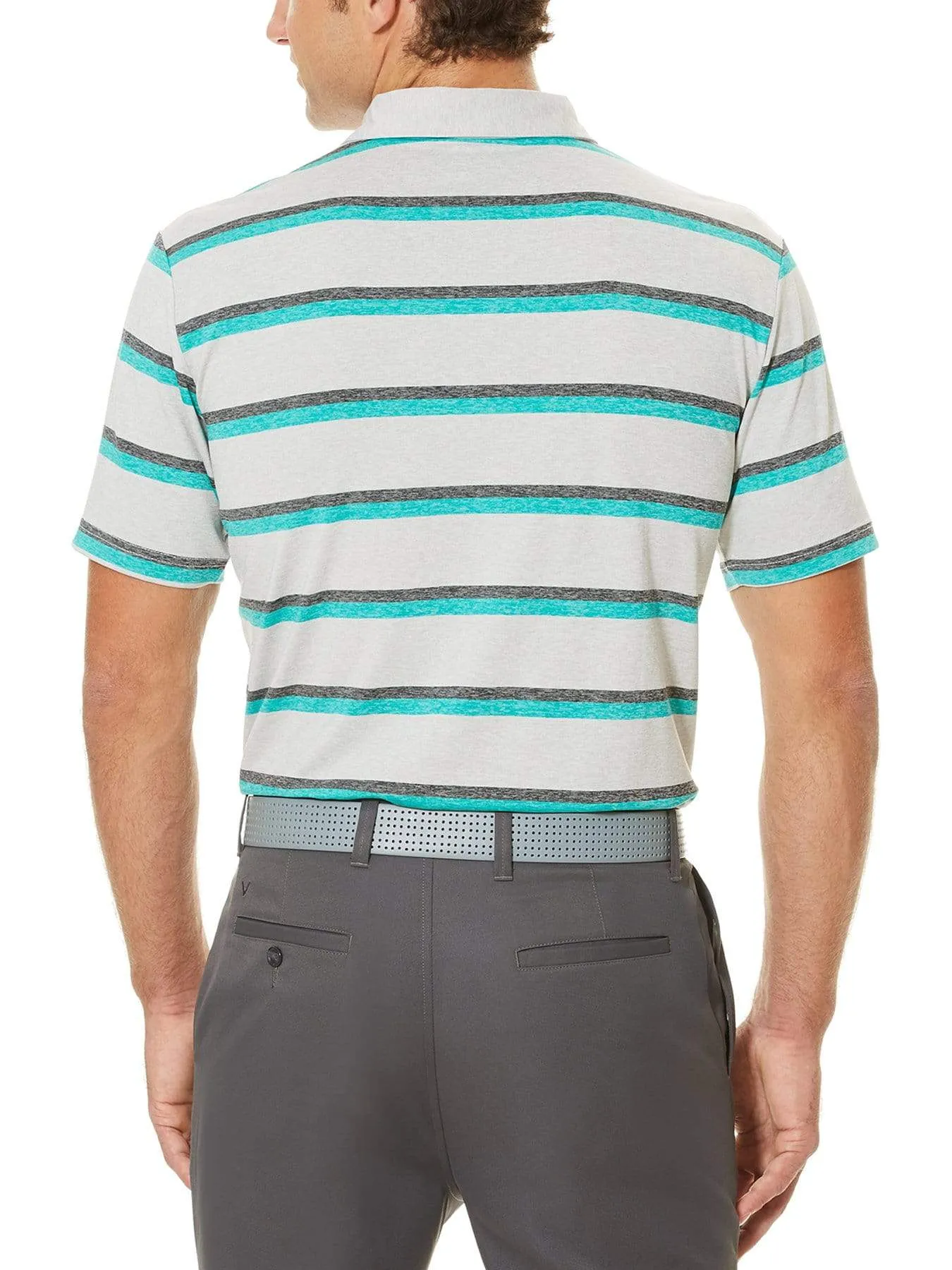 Big & Tall Opti-Soft Heather Printed Stripe Polo