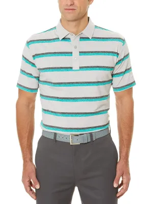 Big & Tall Opti-Soft Heather Printed Stripe Polo
