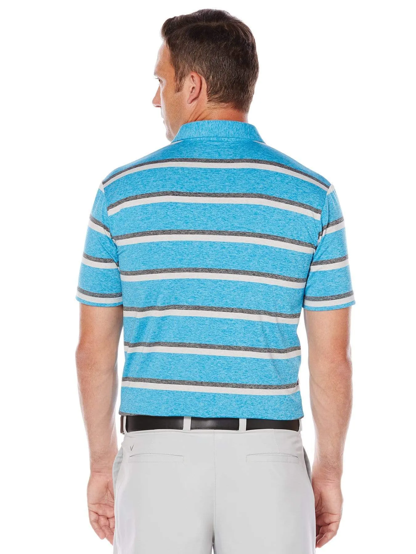 Big & Tall Opti-Soft Heather Printed Stripe Polo