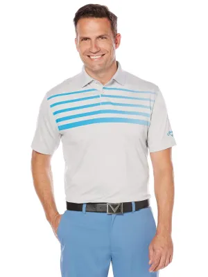 Big & Tall Opti-Soft Ombre Chest Stripe Heather Polo