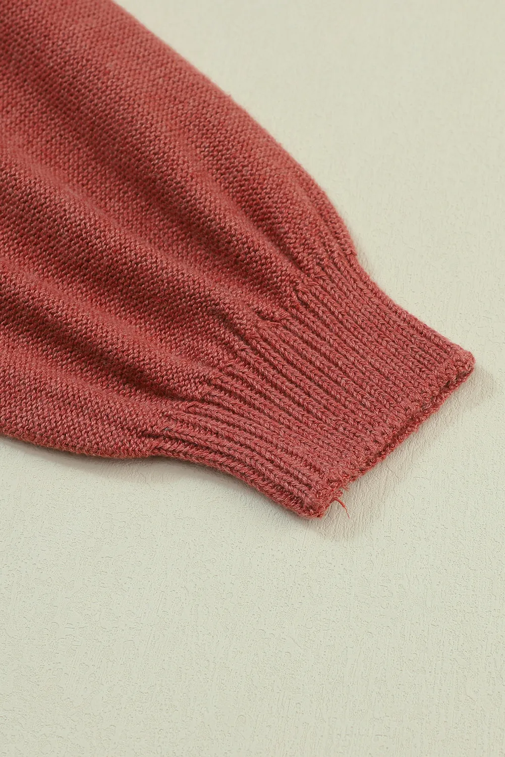 Bishop Sleeve Ribbed Trim Sweater