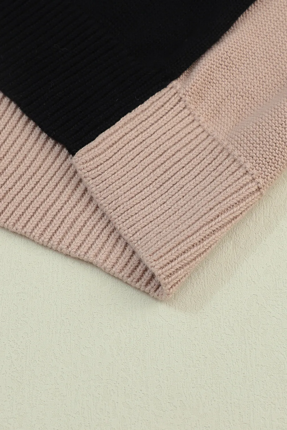 Bishop Sleeve Ribbed Trim Sweater
