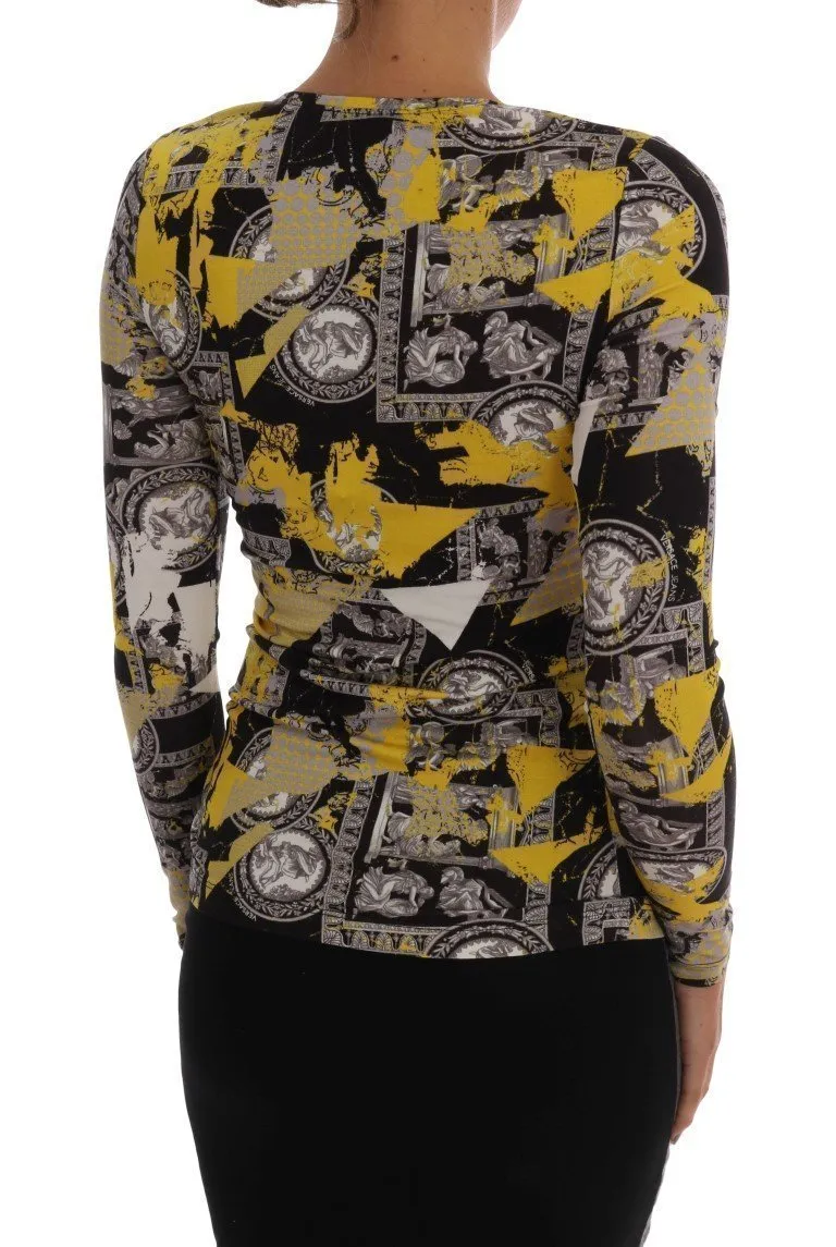 Black Baroque Stretch Pullover Sweater