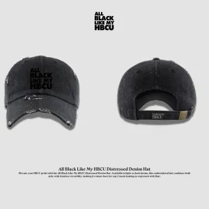 Black Like My HBCU Denim Distressed Hat