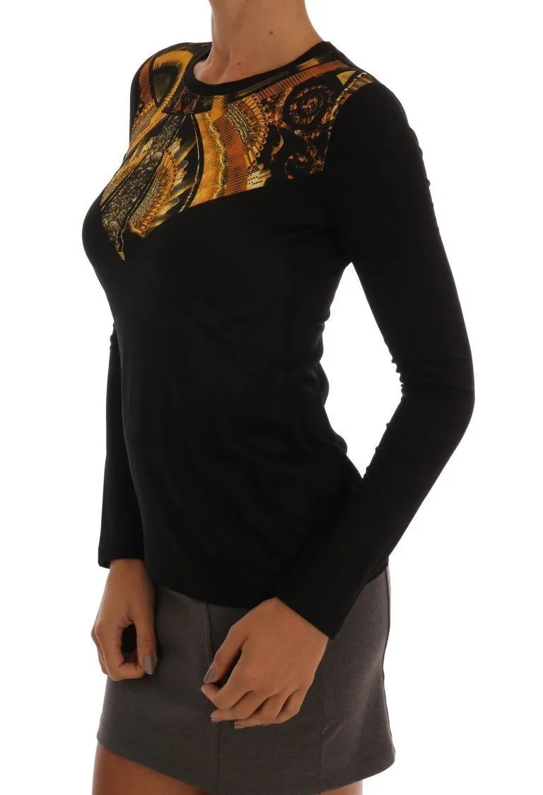 Black Stretch Baroque Pullover Sweater