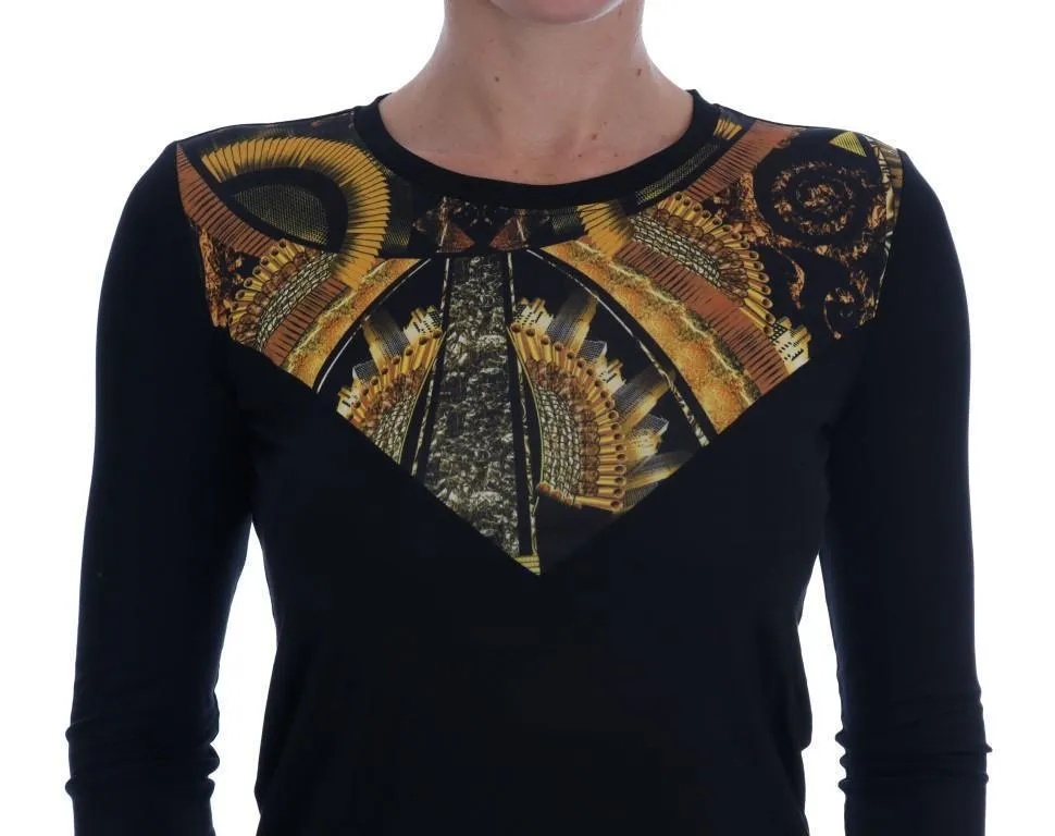 Black Stretch Baroque Pullover Sweater