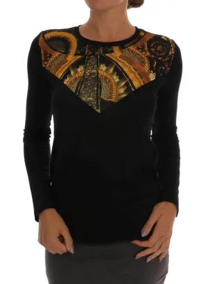 Black Stretch Baroque Pullover Sweater