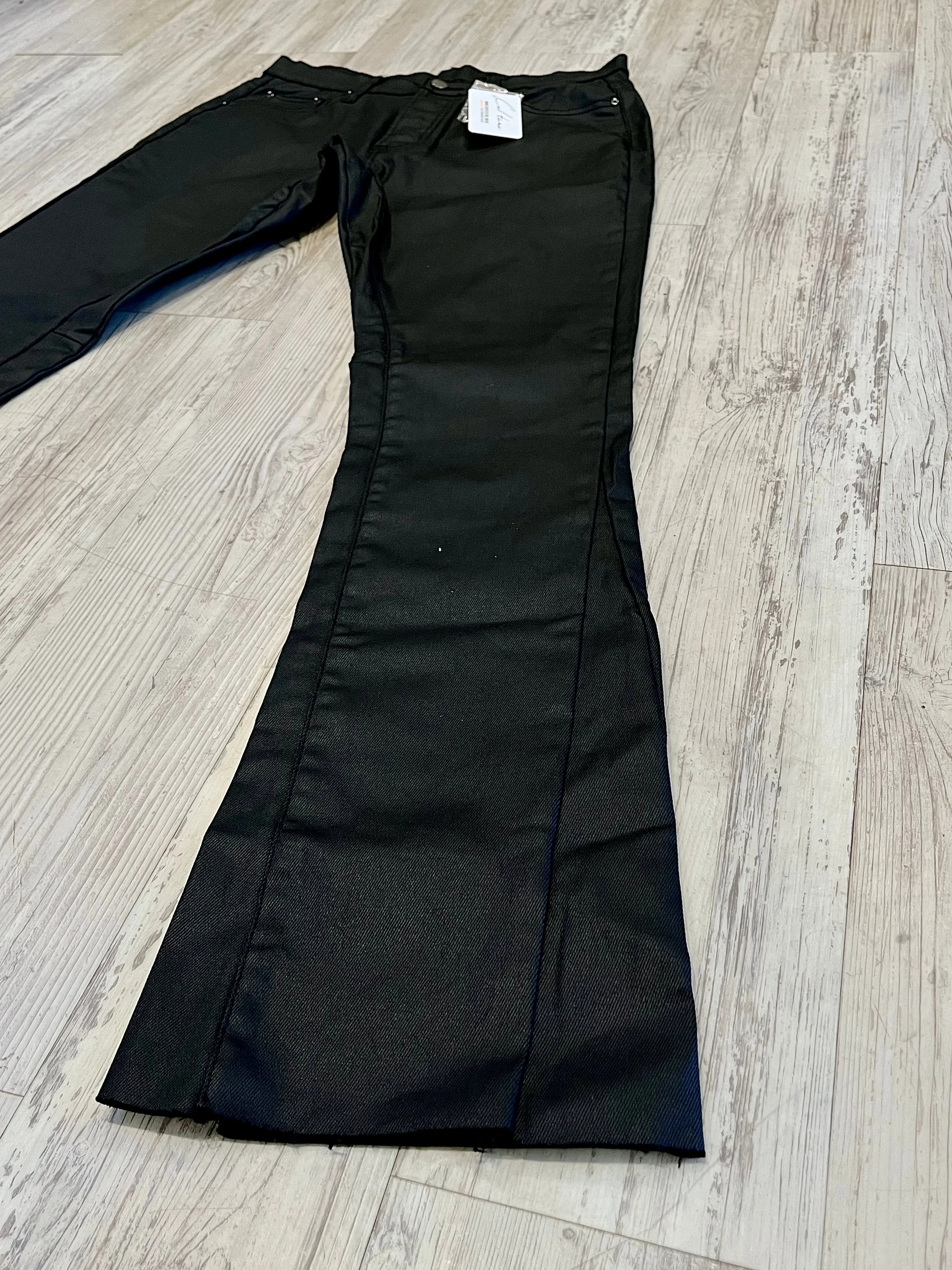 Black Wax Flare Denim