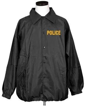 BLACK WINDBREAKER WITH GOLD POLICE I.D.