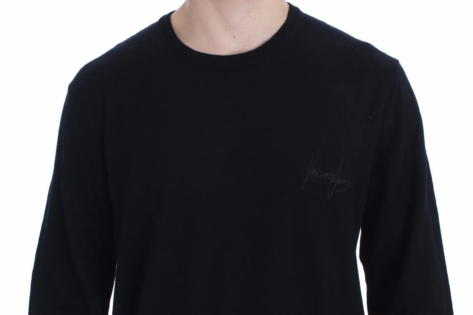 Black Wool Crew-neck Sweater