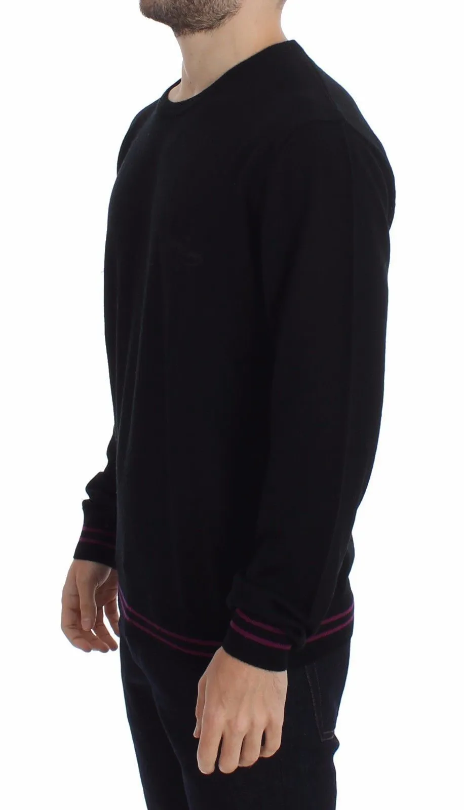 Black Wool Crew-neck Sweater