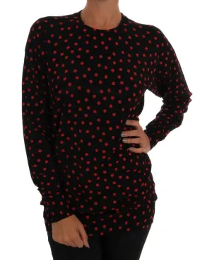 Black Wool Polka Dot Pullover Sweater