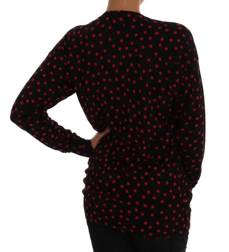 Black Wool Polka Dot Pullover Sweater
