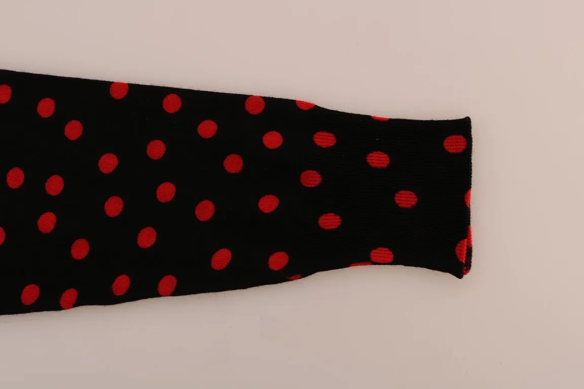Black Wool Polka Dot Pullover Sweater