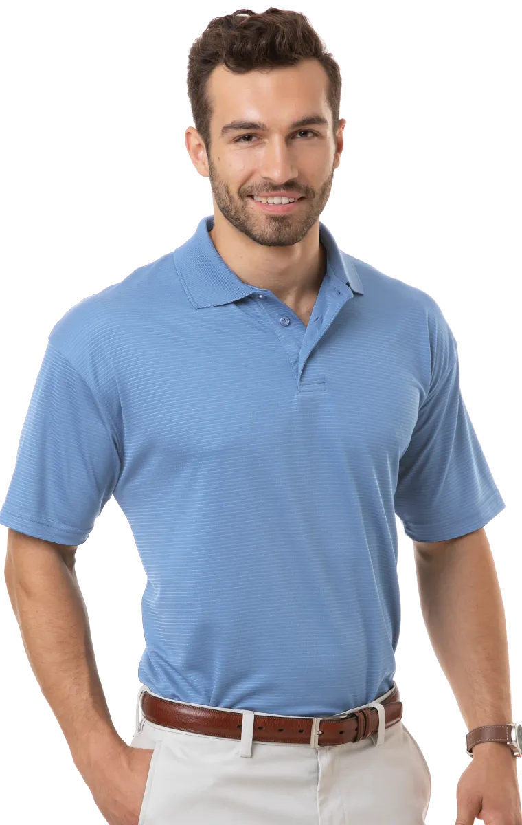 Blue Generation Men's Poly/Rayon Tonal Stripe Polo