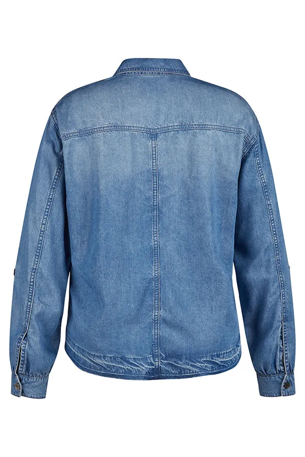 BLUE LYOCELL LOOSE JACKET