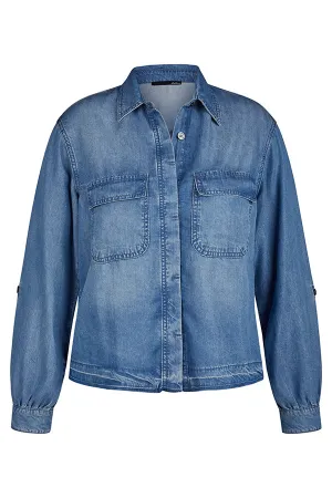 BLUE LYOCELL LOOSE JACKET