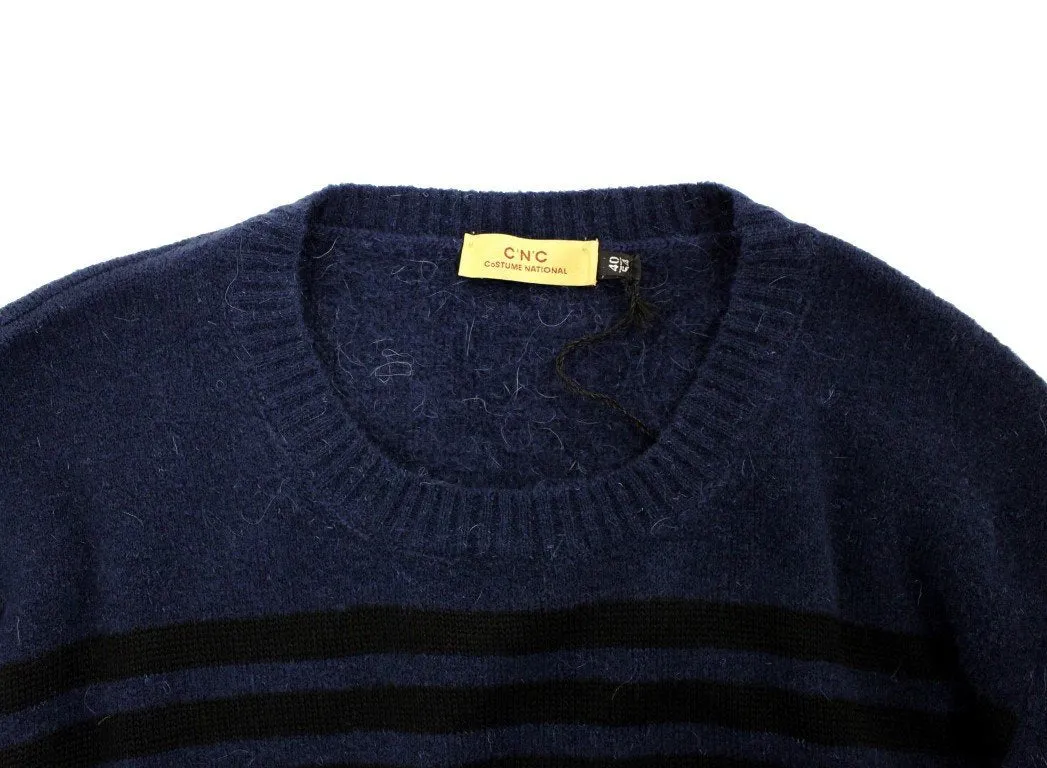 Blue striped sweater pullover