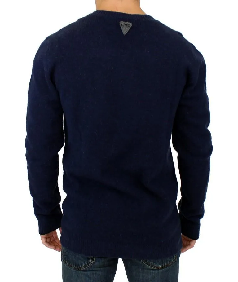 Blue striped sweater pullover