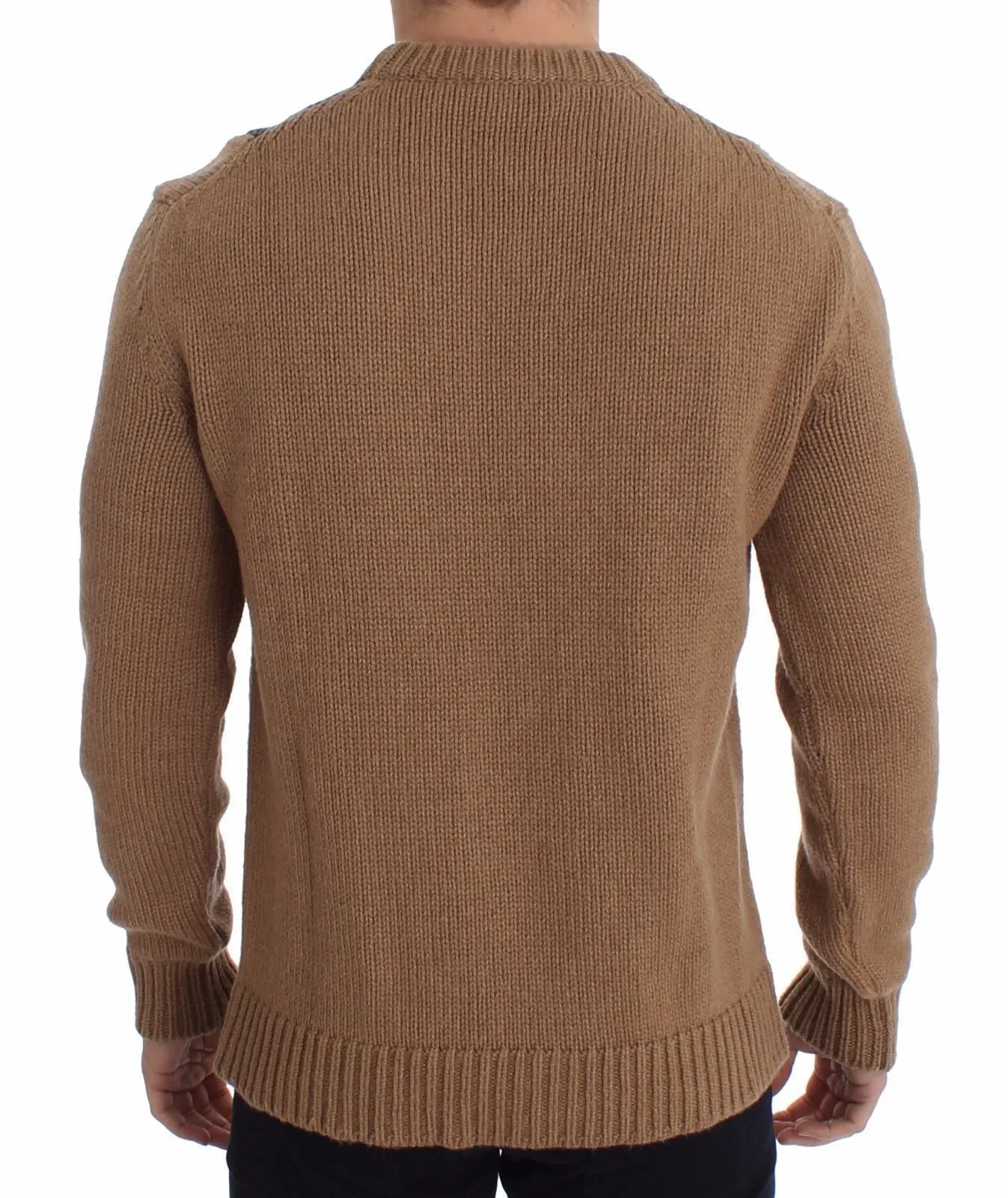 Brown Camel Wool Knitted Sweater Pullover